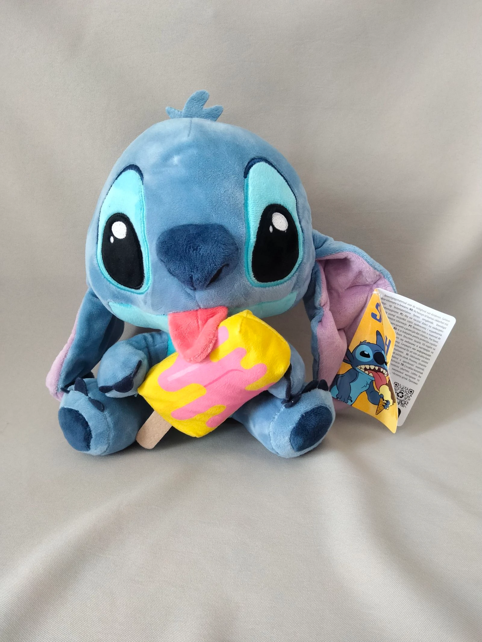 Peluche Stitch avec sa glace | Disney | Neuve | Bleu | Environ 25 cm